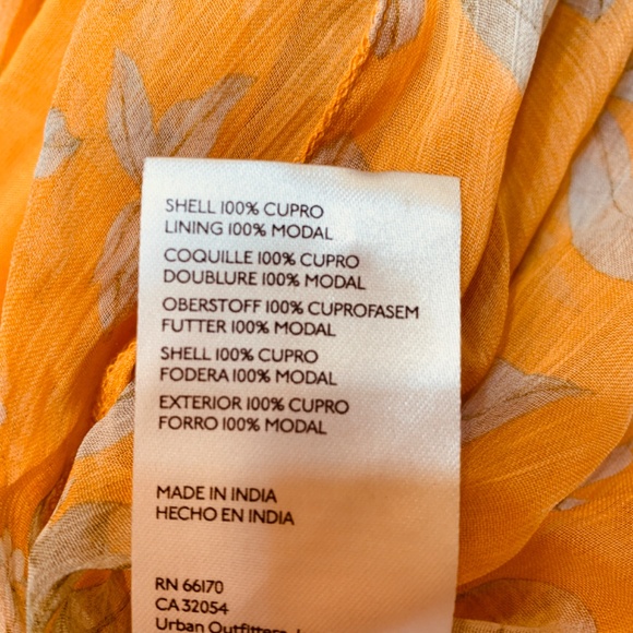 Anthropologie Marais Orange Floral Maxi Dress XS Peasant Boho Cottage Core - Picture 14 of 16